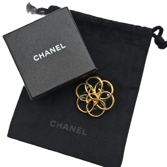 #5 Chanel Flower Brooch Centered with CC Logo, 1996